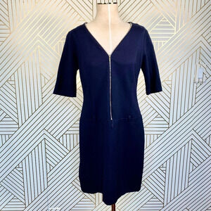 Joseph Ribkoff Navy Blue Zip Front Ponte Dress‎